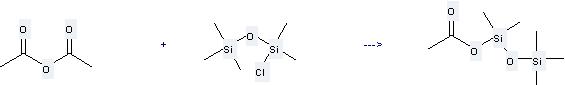 1-Disiloxanol,1,1,3,3,3-pentamethyl-, 1-acetate can be prepared by acetic acid anhydride and chloro-pentamethyl-disiloxane